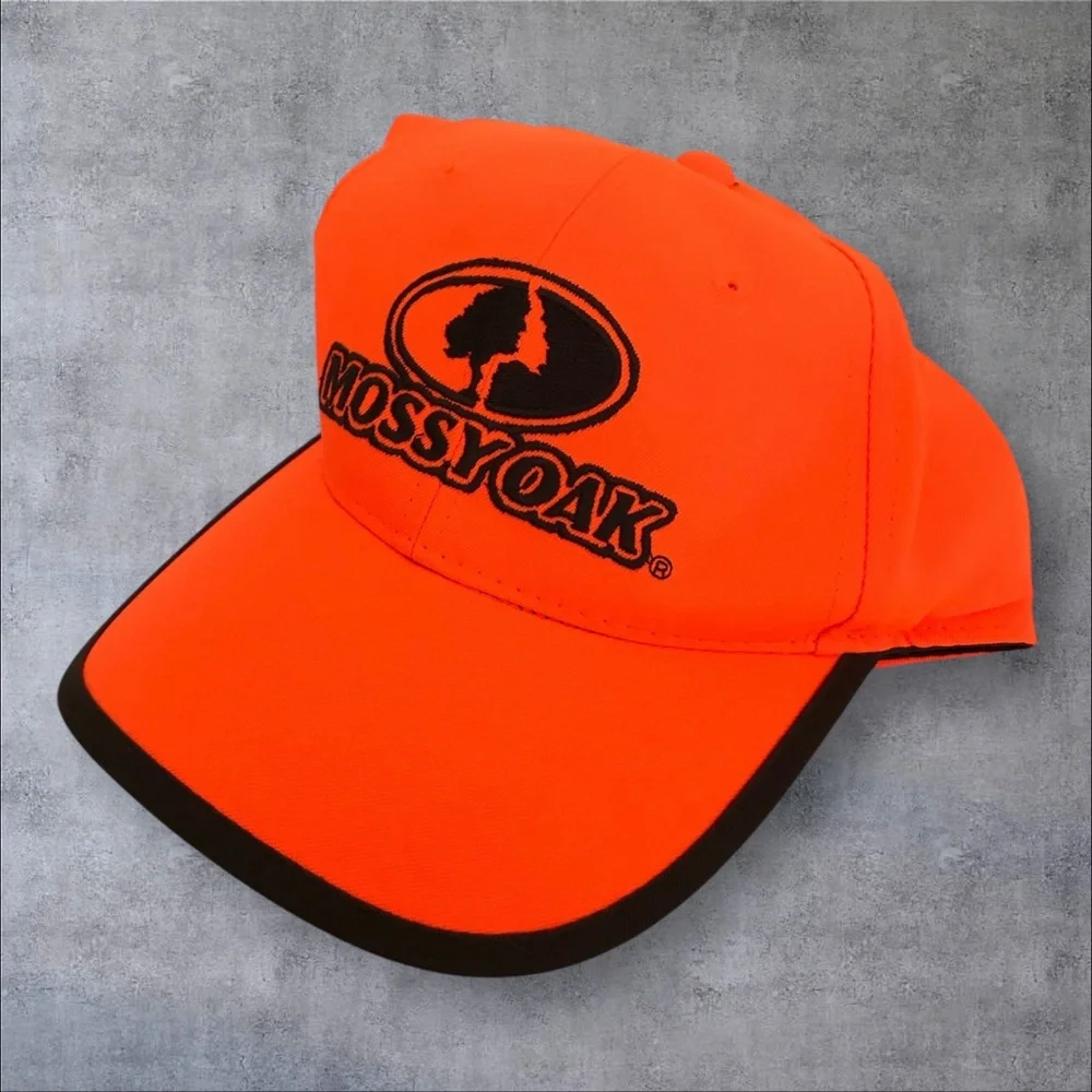 Mossy Hunters Orange Oak Cap Retro Deadstock Neon Bright Outdoor Camping Sport